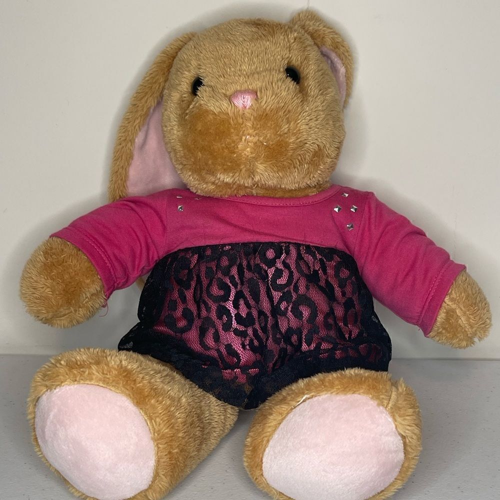 Build A Bear Bunny with pink/black dress
